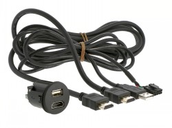 USB / HDMI-Einbaubuchse mit Kabeln