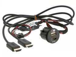 USB- / HDMI-Einbaubuchse mit Lader 12/24V - 5V  2.1A