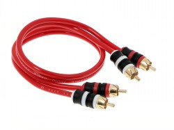 0 5m 2-Kanal Cinch RCA Kabel rot kurze Stecker