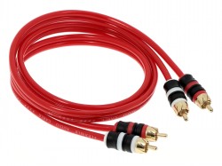 1m 2-Kanal Cinch RCA Kabel rot kurze Stecker