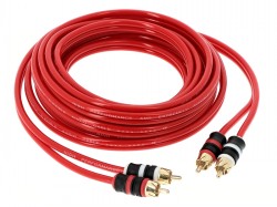5m 2-Kanal Cinch RCA Kabel rot kurze Stecker
