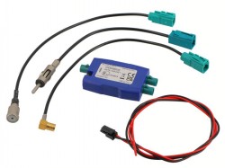 HQ Antennensplitter AM/FM/DAB+ für pass.+akt. Antennen mit ISO (M) Stecker  KIT