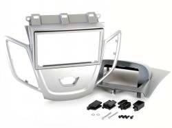 Radioblende FORD Fiesta  (JA8) ab 2008-18 2DIN silber matt Display grau