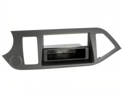 Radioblende KIA Picanto (TA) ab 2011-17 2DIN mit Fach anthracite metallic