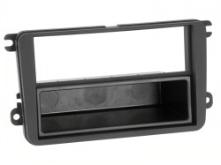 Radioblende SEAT SKODA VW 2DIN mit Fach schwarz Soft Touch