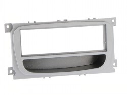 Radioblende FORD Focus  Mondeo  S-MAX  Galaxy  Transit Conn 1DIN mit Fach silber