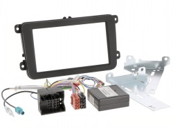 EINBAUKIT SKODA VW 2DIN sw Profi Installer Kit + Lenkradadapter